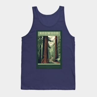 Redwood National Park Vintage Travel Poster Tank Top